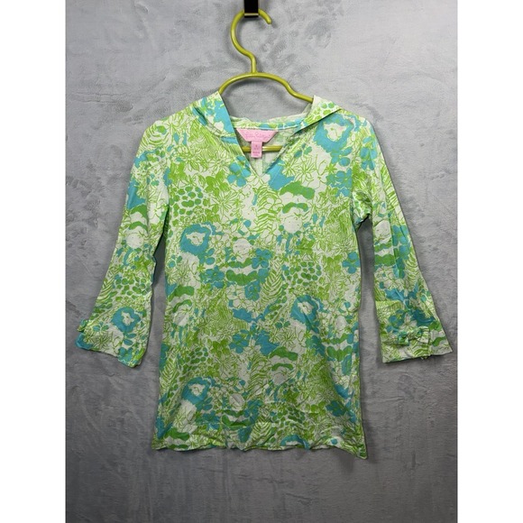 Lilly Pulitzer Other - Lilly Pulitzer Little Noelle Dress Girls XS 4-5 Green Its A Zoo Panda Hooded S